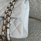 CHANEL Handbag Chanel 21B White Caviar Quilted Classic Flap Small LGHW - Redeluxe