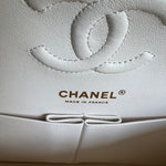 CHANEL Handbag Chanel 21B White Caviar Quilted Classic Flap Small LGHW - Redeluxe