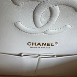 CHANEL Handbag Chanel 21B White Caviar Quilted Classic Flap Small LGHW - Redeluxe
