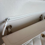 CHANEL Handbag Chanel 21B White Caviar Quilted Classic Flap Small LGHW - Redeluxe