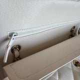 CHANEL Handbag Chanel 21B White Caviar Quilted Classic Flap Small LGHW - Redeluxe