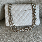 CHANEL Handbag Chanel 21B White Caviar Quilted Classic Flap Small LGHW - Redeluxe