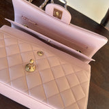 CHANEL Handbag CHANEL 21C LIGHT PINK CAVIAR QUILTED CLASSIC FLAP SMALL LIGHT GOLD HARDWARE - Redeluxe