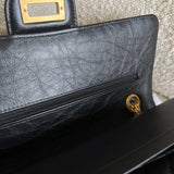 CHANEL Handbag Chanel 21K Reissue 2.55 Black Chevron Aged Calfskin Quilted 225 (Medium) AGHW - Redeluxe