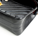 CHANEL Handbag Chanel 21K Reissue 2.55 Black Chevron Aged Calfskin Quilted 225 (Medium) AGHW - Redeluxe