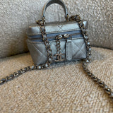 CHANEL Handbag Chanel 21S Metallic Silver Micro Vanity Grained Calfskin SHW - Redeluxe
