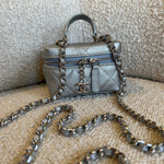 CHANEL Handbag Chanel 21S Metallic Silver Micro Vanity Grained Calfskin SHW - Redeluxe
