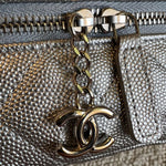 CHANEL Handbag Chanel 21S Metallic Silver Micro Vanity Grained Calfskin SHW - Redeluxe