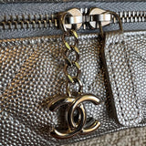 CHANEL Handbag Chanel 21S Metallic Silver Micro Vanity Grained Calfskin SHW - Redeluxe