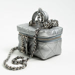 CHANEL Handbag Chanel 21S Metallic Silver Micro Vanity Grained Calfskin SHW - Redeluxe