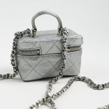CHANEL Handbag Chanel 21S Metallic Silver Micro Vanity Grained Calfskin SHW - Redeluxe