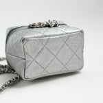 CHANEL Handbag Chanel 21S Metallic Silver Micro Vanity Grained Calfskin SHW - Redeluxe