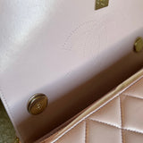 CHANEL Handbag Chanel 21S Small Light Pink Lambskin Quilted Trendy CC LGHW - Redeluxe