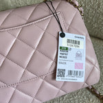 CHANEL Handbag Chanel 21S Small Light Pink Lambskin Quilted Trendy CC LGHW - Redeluxe