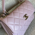 CHANEL Handbag Chanel 21S Small Light Pink Lambskin Quilted Trendy CC LGHW - Redeluxe