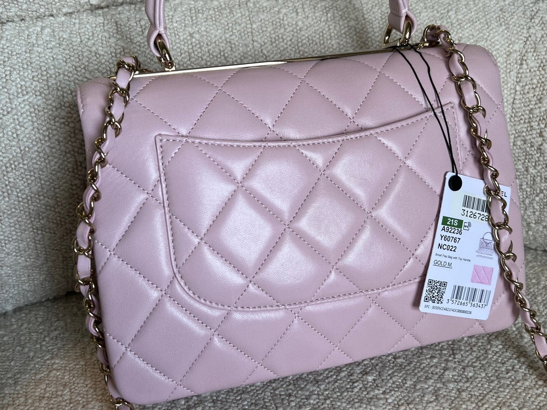 CHANEL Handbag Chanel 21S Small Light Pink Lambskin Quilted Trendy CC LGHW - Redeluxe