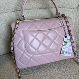 CHANEL Handbag Chanel 21S Small Light Pink Lambskin Quilted Trendy CC LGHW - Redeluxe