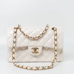 CHANEL Handbag Chanel 21S White Caviar Quilted Classic Flap Small LGHW - Redeluxe