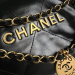 CHANEL Handbag Chanel 22 Shiny Calfskin Quilted Drawstring Bag GHW - Redeluxe