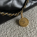 CHANEL Handbag Chanel 22 Shiny Calfskin Quilted Drawstring Bag GHW - Redeluxe