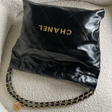 CHANEL Handbag Chanel 22 Shiny Calfskin Quilted Drawstring Bag GHW - Redeluxe
