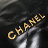 CHANEL Handbag Chanel 22 Shiny Calfskin Quilted Drawstring Bag GHW - Redeluxe
