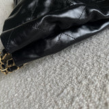 CHANEL Handbag Chanel 22 Shiny Calfskin Quilted Drawstring Bag GHW - Redeluxe