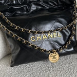 CHANEL Handbag Chanel 22 Shiny Calfskin Quilted Drawstring Bag GHW - Redeluxe