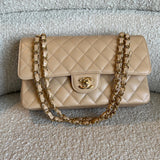 CHANEL Handbag Chanel Beige Clair Caviar Quilted Classic Flap  Medium GHW - Redeluxe