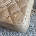 CHANEL Handbag Chanel Beige Clair Caviar Quilted Classic Flap  Medium GHW - Redeluxe