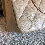 CHANEL Handbag Chanel Beige Clair Caviar Quilted Classic Flap  Medium GHW - Redeluxe