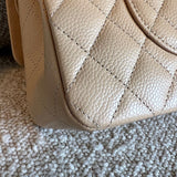 CHANEL Handbag Chanel Beige Clair Caviar Quilted Classic Flap  Medium GHW - Redeluxe