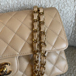 CHANEL Handbag Chanel Beige Clair Caviar Quilted Classic Flap  Medium GHW - Redeluxe