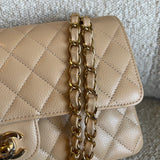 CHANEL Handbag Chanel Beige Clair Caviar Quilted Classic Flap  Medium GHW - Redeluxe