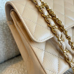 CHANEL Handbag Chanel Beige Clair Caviar Quilted Classic Flap  Medium GHW - Redeluxe