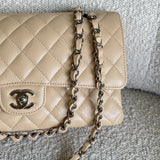 CHANEL Handbag Chanel Beige Clair Caviar Quilted Classic Flap Medium SHW - Redeluxe