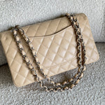 CHANEL Handbag Chanel Beige Clair Caviar Quilted Classic Flap Medium SHW - Redeluxe