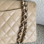 CHANEL Handbag Chanel Beige Clair Caviar Quilted Classic Flap Medium SHW - Redeluxe