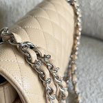 CHANEL Handbag Chanel Beige Clair Caviar Quilted Classic Flap Medium SHW - Redeluxe