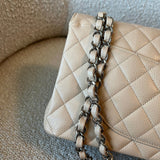 CHANEL Handbag Chanel Beige Clair Caviar Quilted Classic Flap Medium SHW - Redeluxe
