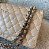 CHANEL Handbag Chanel Beige Clair Caviar Quilted Classic Flap Medium SHW - Redeluxe