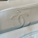 CHANEL Handbag Chanel Beige Clair Caviar Quilted Classic Flap Medium SHW - Redeluxe