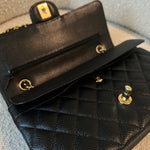 CHANEL Handbag Chanel Black Caviar Quilted Classic Double Flap Medium Gold Hardware - Redeluxe