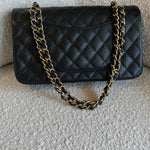 CHANEL Handbag Chanel Black Caviar Quilted Classic Flap Medium GHW - Redeluxe