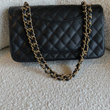 CHANEL Handbag Chanel Black Caviar Quilted Classic Flap Medium GHW - Redeluxe