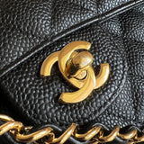 CHANEL Handbag Chanel Black Caviar Quilted Classic Flap Medium GHW - Redeluxe