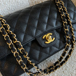 CHANEL Handbag Chanel Black Caviar Quilted Classic Flap Medium GHW - Redeluxe