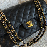CHANEL Handbag Chanel Black Caviar Quilted Classic Flap Medium GHW - Redeluxe