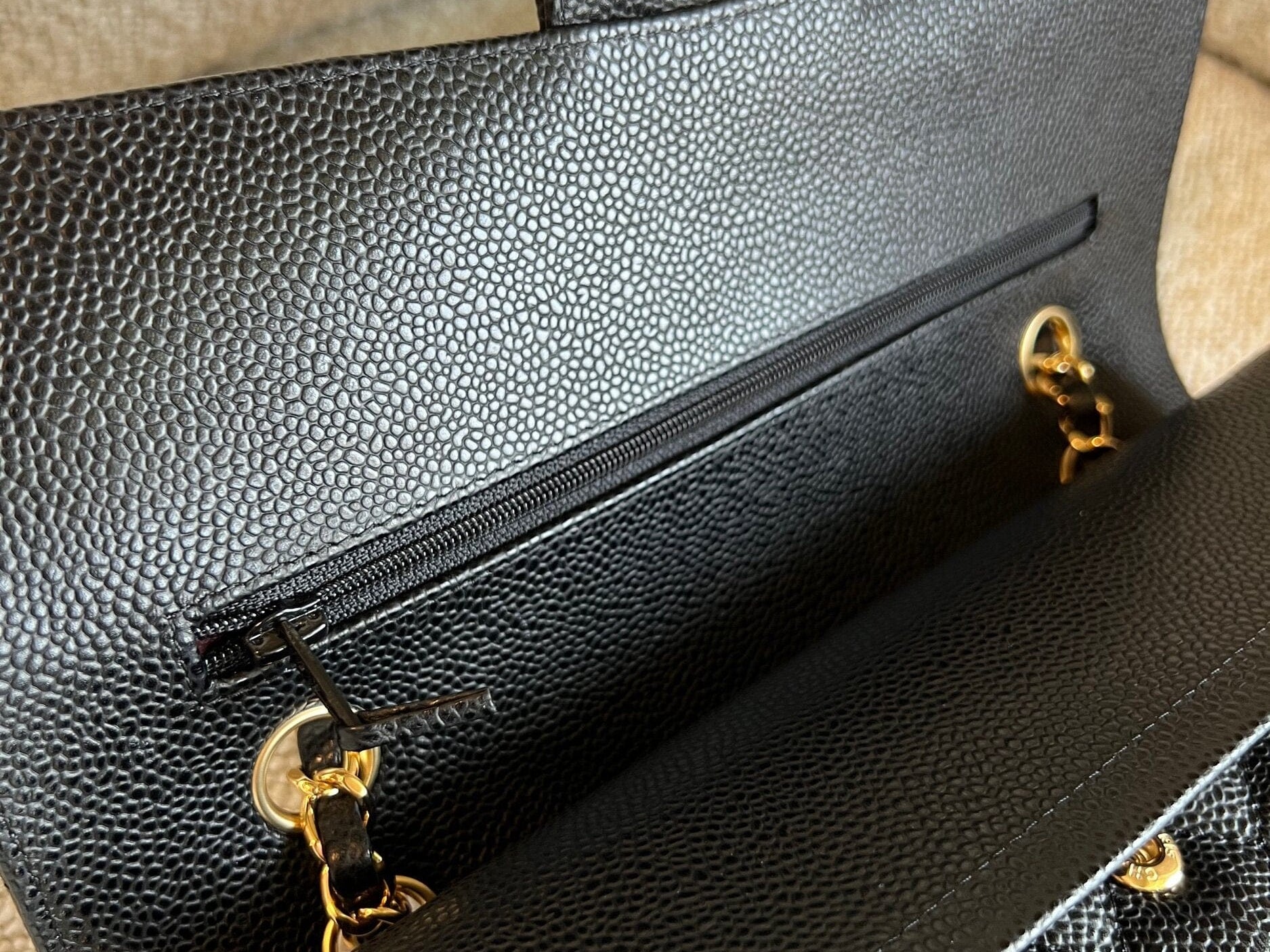 CHANEL Handbag Chanel Black Caviar Quilted Classic Flap Medium GHW - Redeluxe