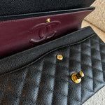 CHANEL Handbag Chanel Black Caviar Quilted Classic Flap Medium GHW - Redeluxe